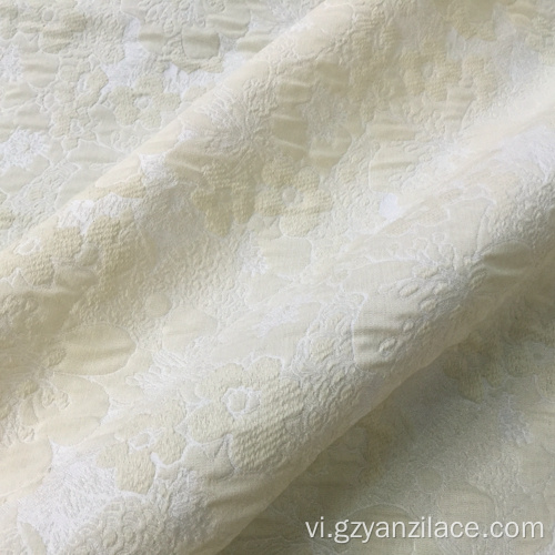 Vải thổ cẩm màu be vải Jacquard